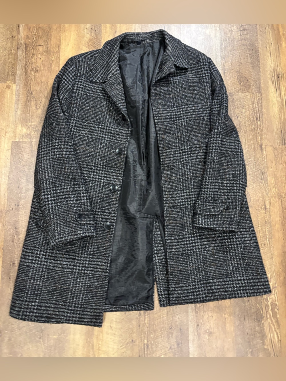 J. Crew Factory Mens Wool Plaid Thompson Car Coat 44 Lined Overcoat Plaid AQ396 - Picture 4 of 6
